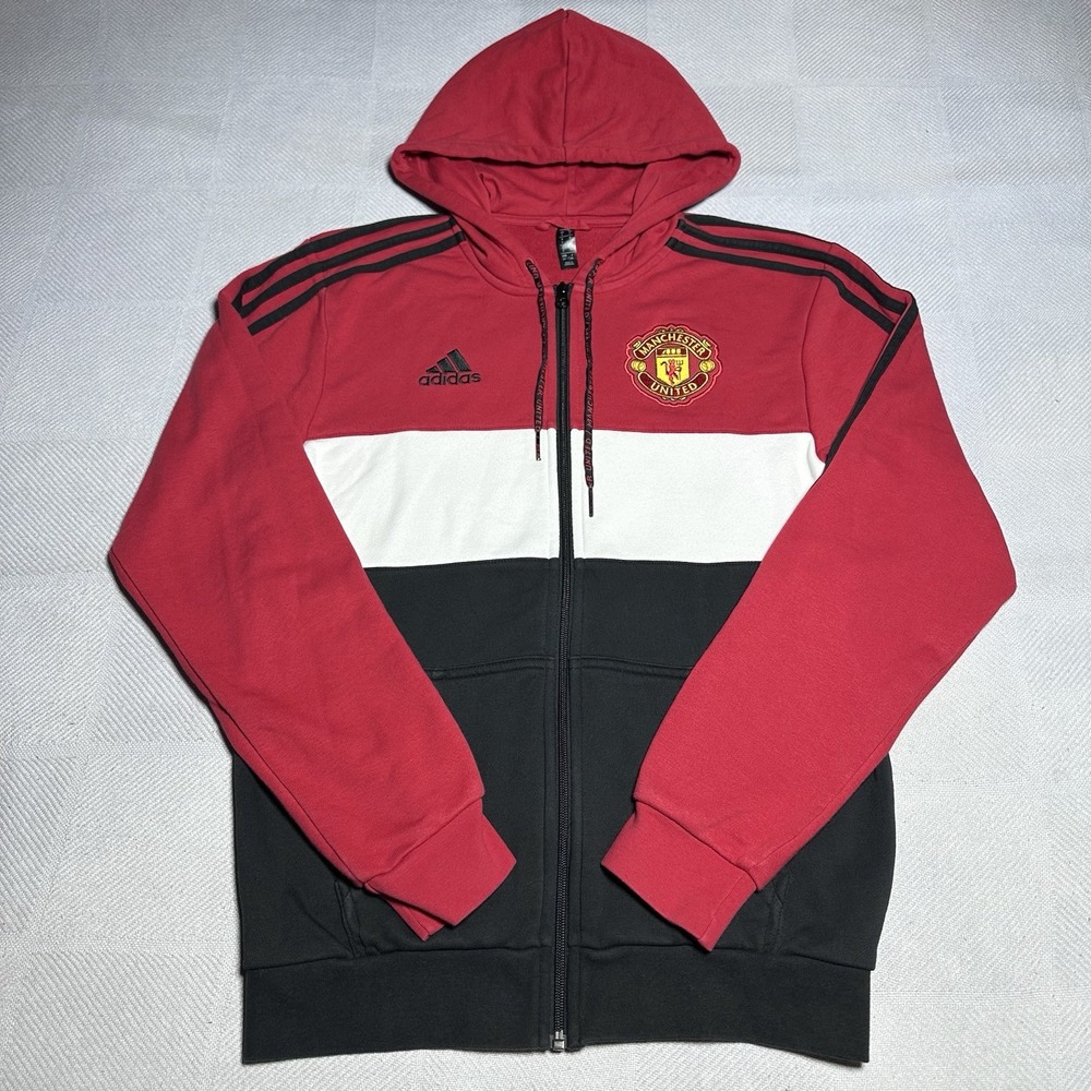 Adidas Manchester United Hoodie Mens Small Soccer Football Colorblock Full Zip
